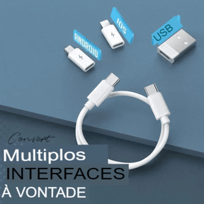 Kit adaptador de carregamento rápido com estojo para cabos 9 em 1